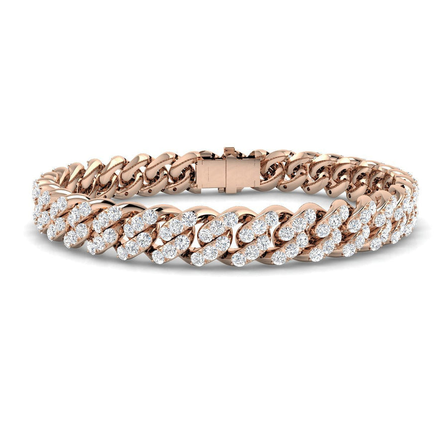 Lab Diamond Cuban Link Bracelet 5.50ct in 9k Rose Gold - After Diamonds