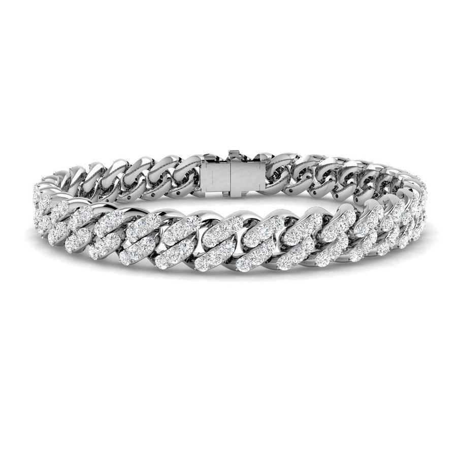 Lab Diamond Cuban Link Bracelet 5.50ct in 9k White Gold - After Diamonds