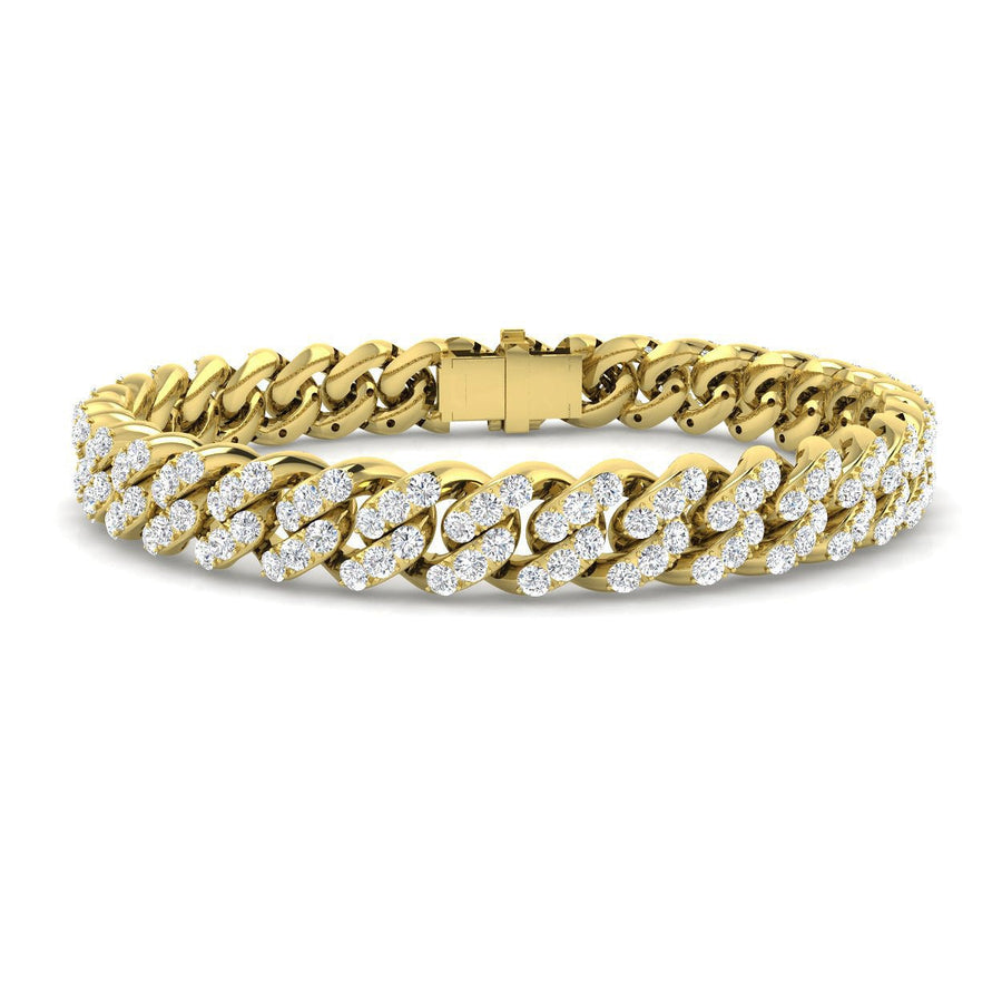 Lab Diamond Cuban Link Bracelet 5.50ct in 9k Yellow Gold - After Diamonds