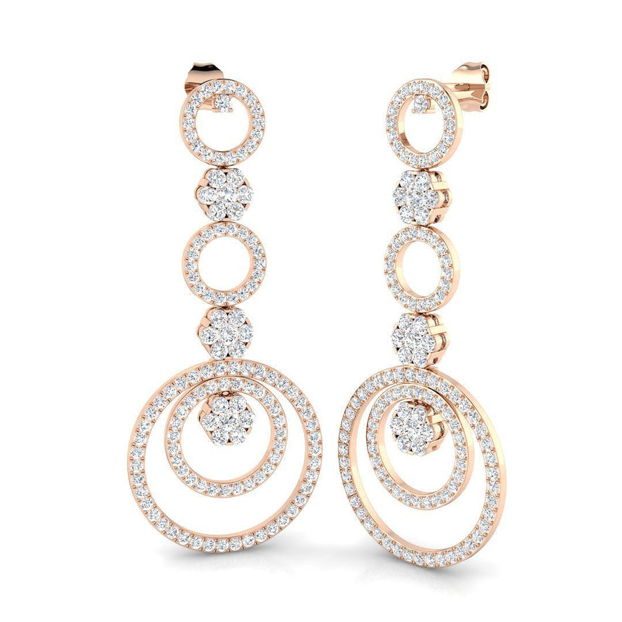 Lab Diamond Fancy Drop Earrings 3ct G/VS in 9k Rose Gold - After Diamonds