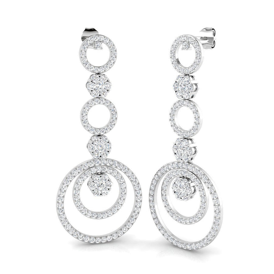 Lab Diamond Fancy Drop Earrings 3ct G/VS in 9k White Gold - After Diamonds