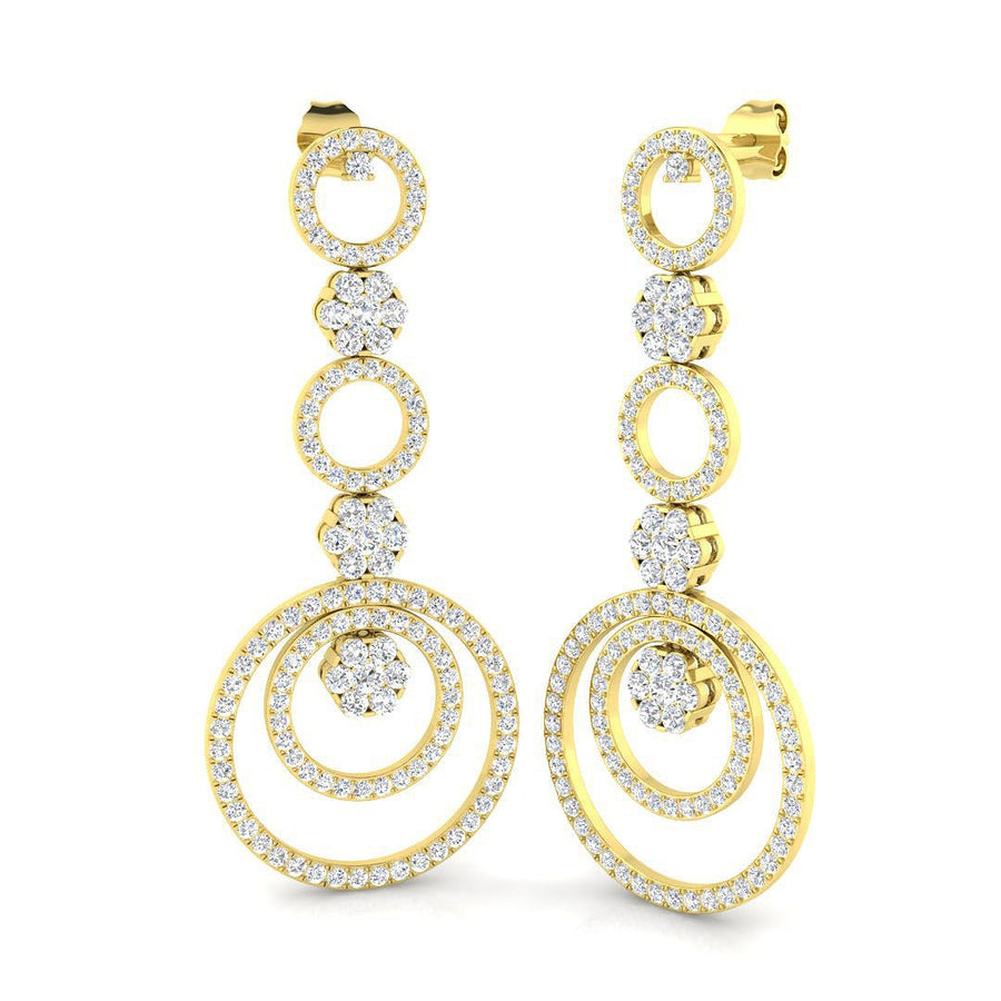 Lab Diamond Fancy Drop Earrings 3ct G/VS in 9k Yellow Gold - After Diamonds