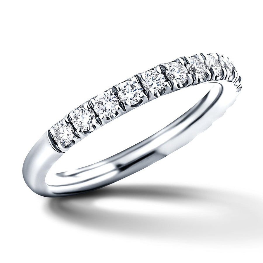 Lab Diamond Half Eternity 14 Stone 1.00ct G/VS in 18k White Gold - After Diamonds