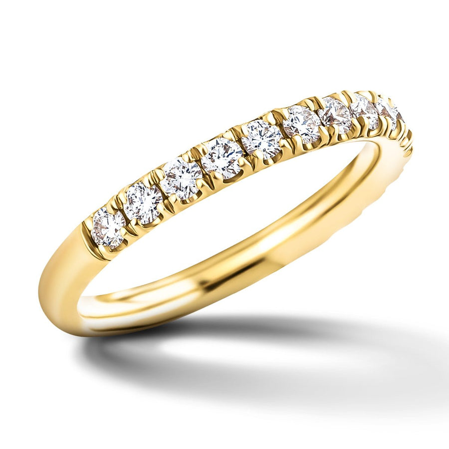 Lab Diamond Half Eternity 14 Stone 1.00ct G/VS in 18k Yellow Gold - After Diamonds