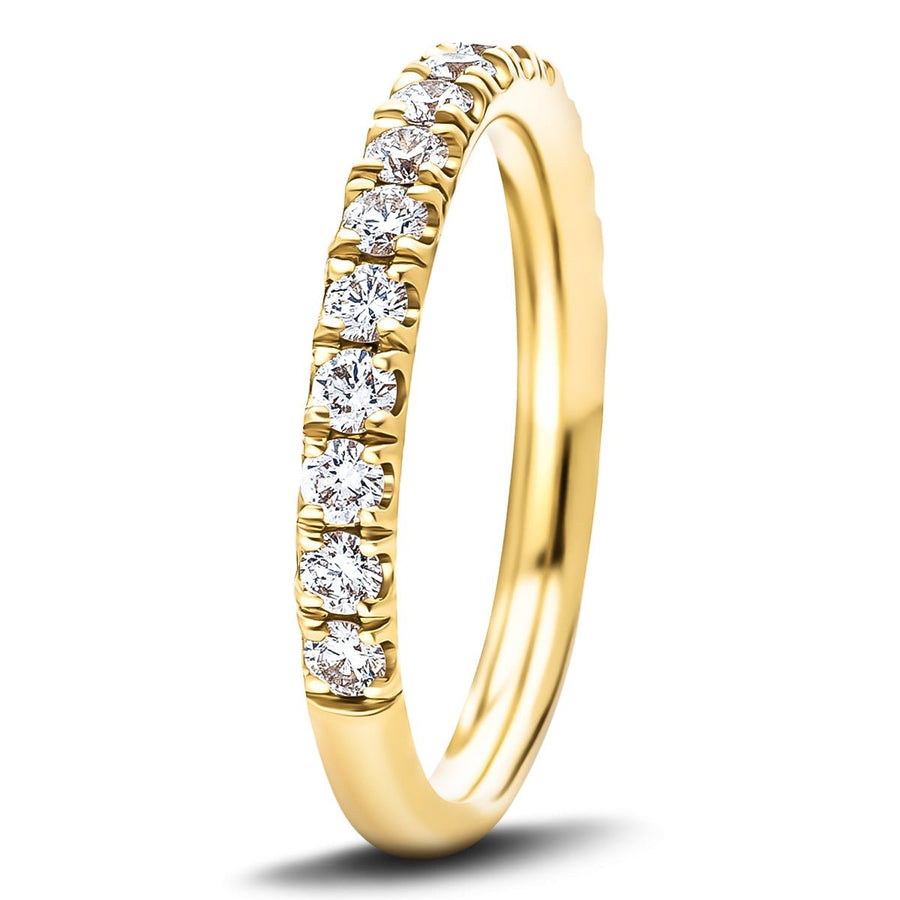 Lab Diamond Half Eternity 14 Stone 1.00ct G/VS in 18k Yellow Gold - After Diamonds