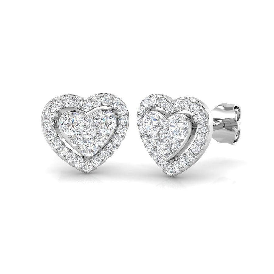 Lab Diamond Heart Earrings 0.60ct G/VS in 925 Silver - After Diamonds