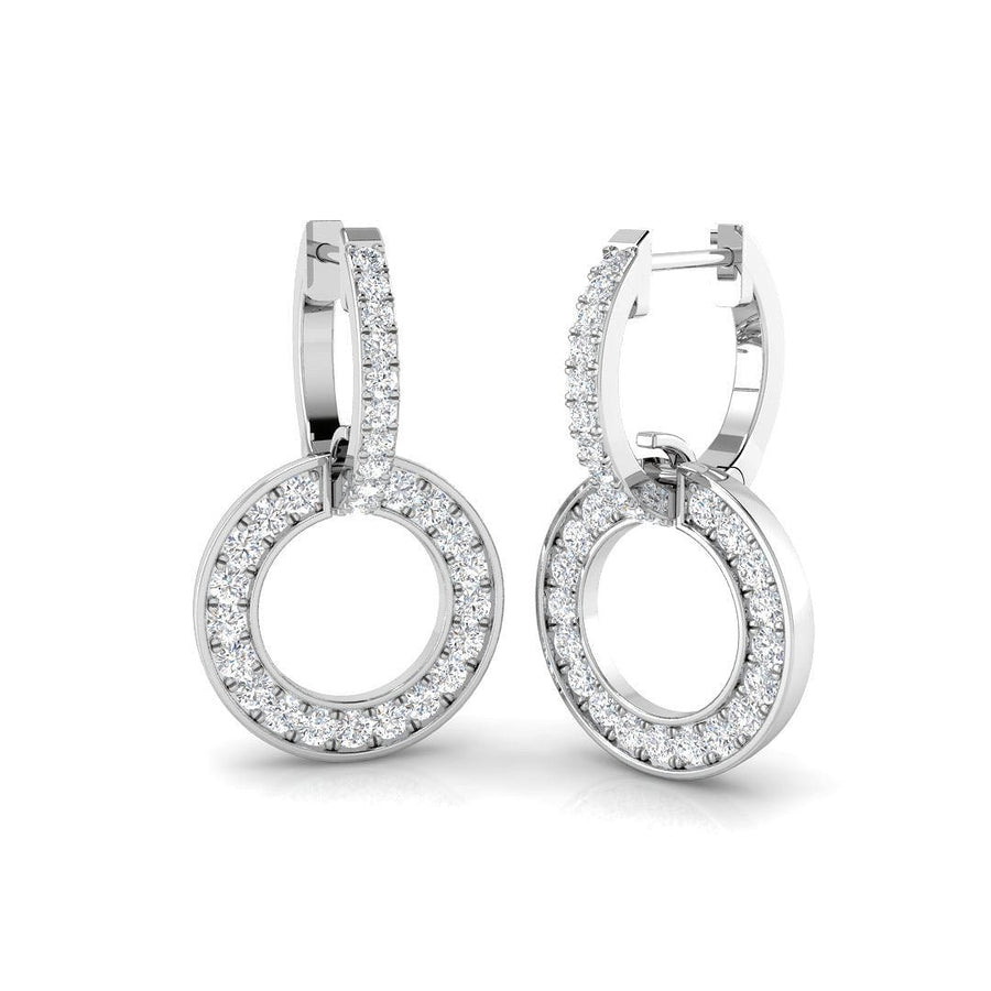 Lab Diamond Hoop Drop Circle Earrings 0.60ct G/VS in 925 Silver - After Diamonds