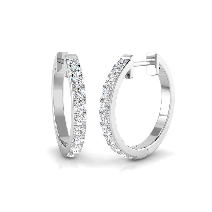 Lab Diamond Hoop Earrings 0.50ct in 925 Silver - After Diamonds