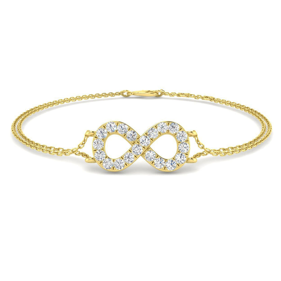 Lab Diamond Infinity Bracelet 0.50ct G/VS in 18k Yellow Gold - After Diamonds