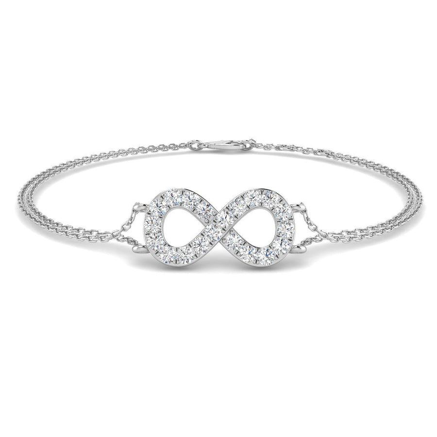 Lab Diamond Infinity Bracelet 0.50ct G/VS in 9k White Gold - After Diamonds