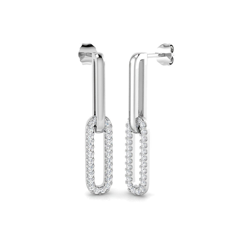 Lab Diamond Paperclip Earrings 0.55ct G/VS in 925 Silver - After Diamonds