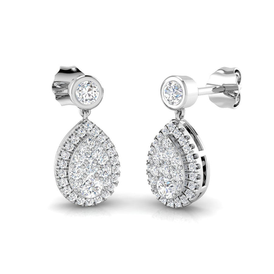 Lab Diamond Pear Drop Set Earrings 0.60ct G/VS in 925 Silver - After Diamonds