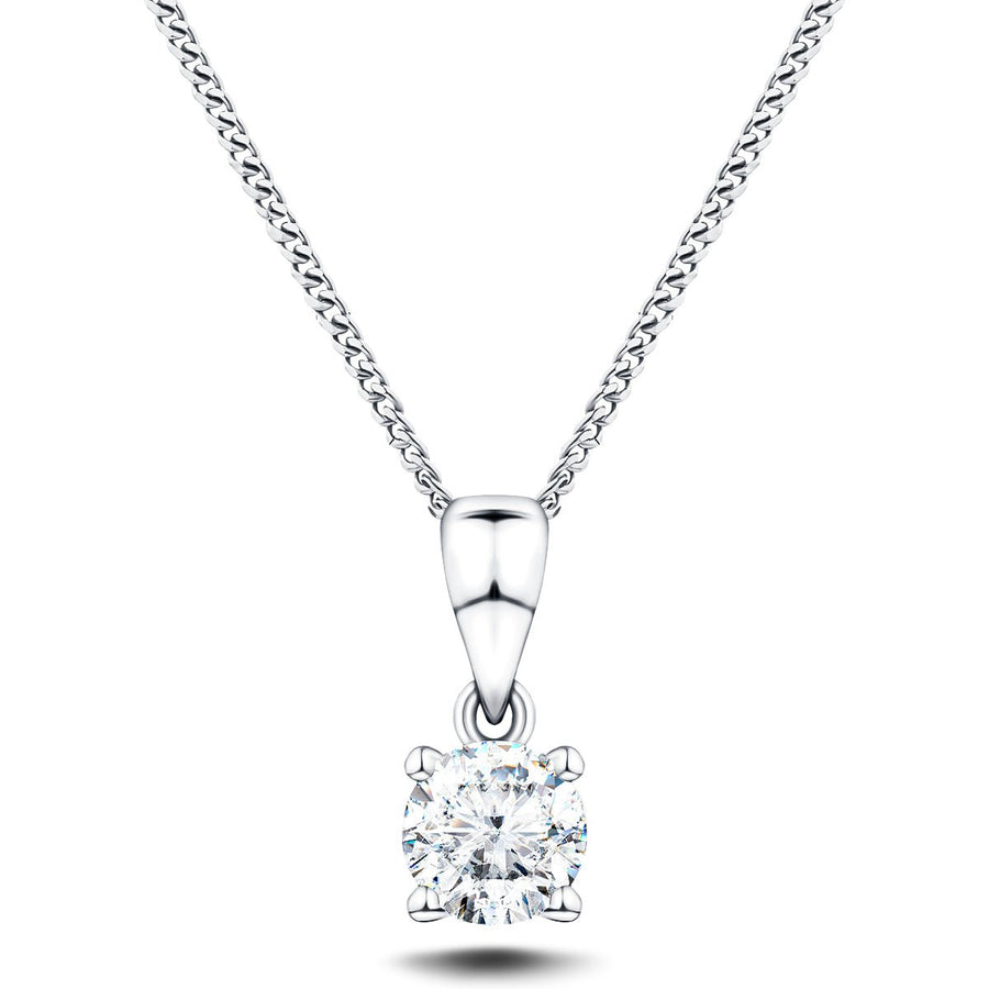 Lab Diamond Solitaire Necklace Pendant 0.70ct G/VS in 9k White Gold - After Diamonds