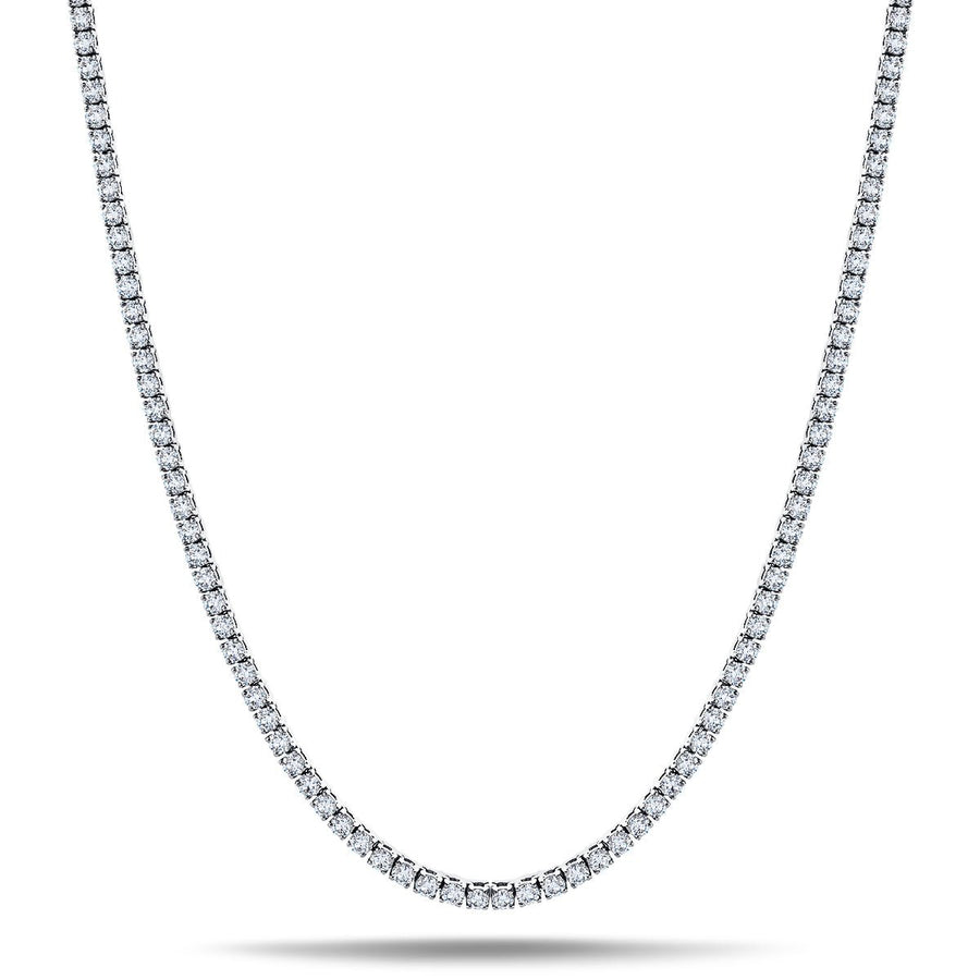 Lab Diamond Tennis Necklace 10ct G/VS Quality in 18k White Gold - After Diamonds