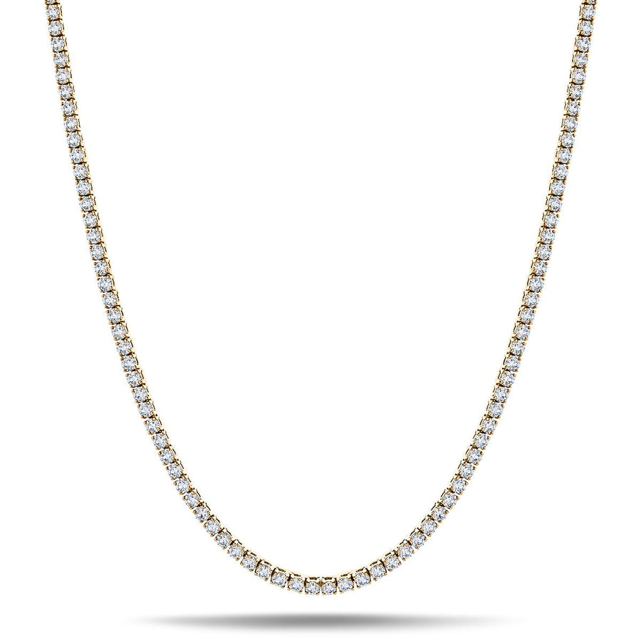 Lab Diamond Tennis Necklace 15ct G/VS Quality in 18k Yellow Gold - After Diamonds