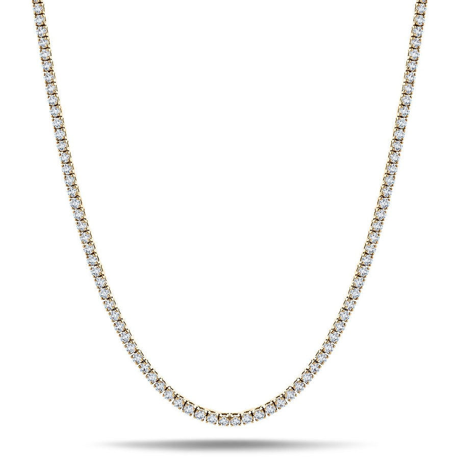 Lab Diamond Tennis Necklace 8ct G/VS Quality in 18k Yellow Gold - After Diamonds