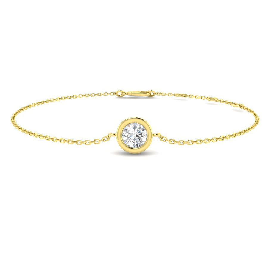 Lab Solitaire Diamond Bracelet 0.50ct D/VVS Quality in 18k Yellow Gold - After Diamonds