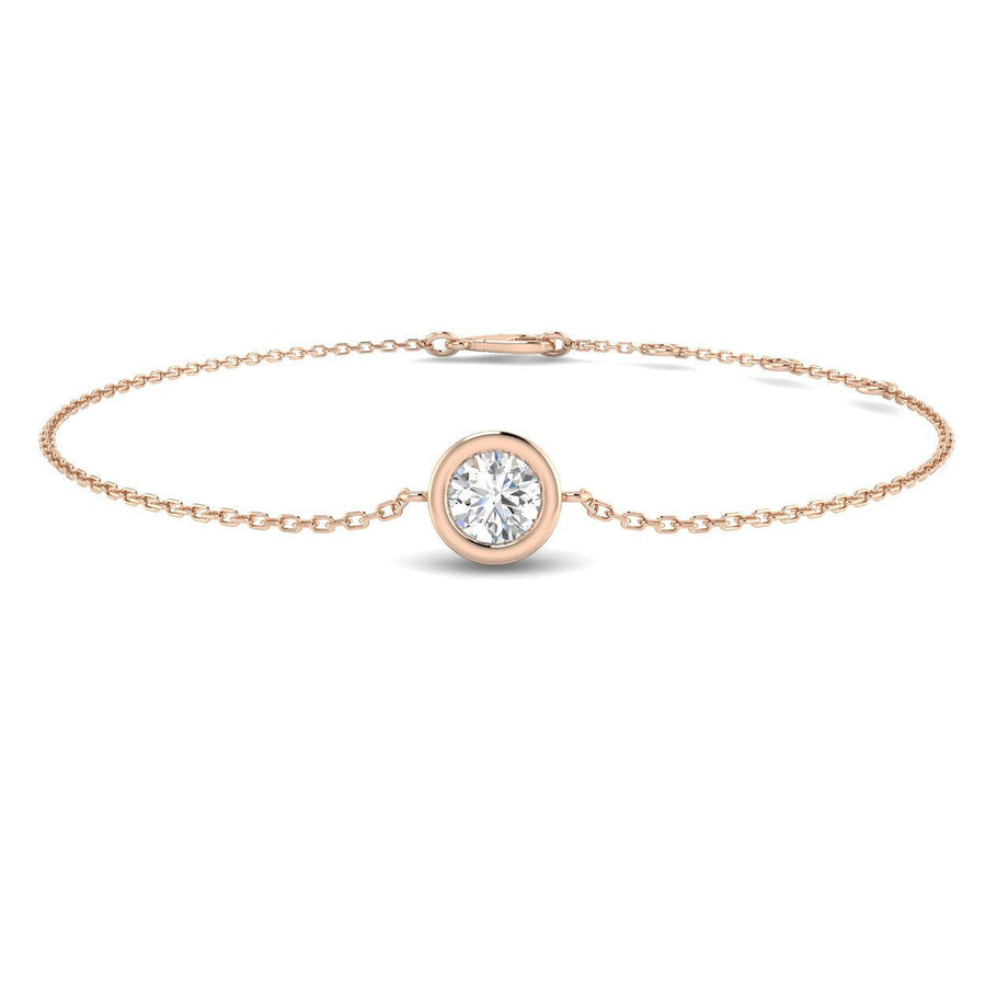 Lab Solitaire Diamond Bracelet 0.50ct G/VS Quality in 18k Rose Gold - After Diamonds