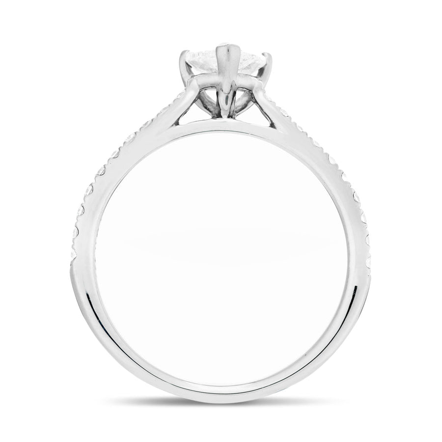 Lucy Lab Diamond Pear Engagement Ring 0.75ct D/VVS 18k White Gold - After Diamonds