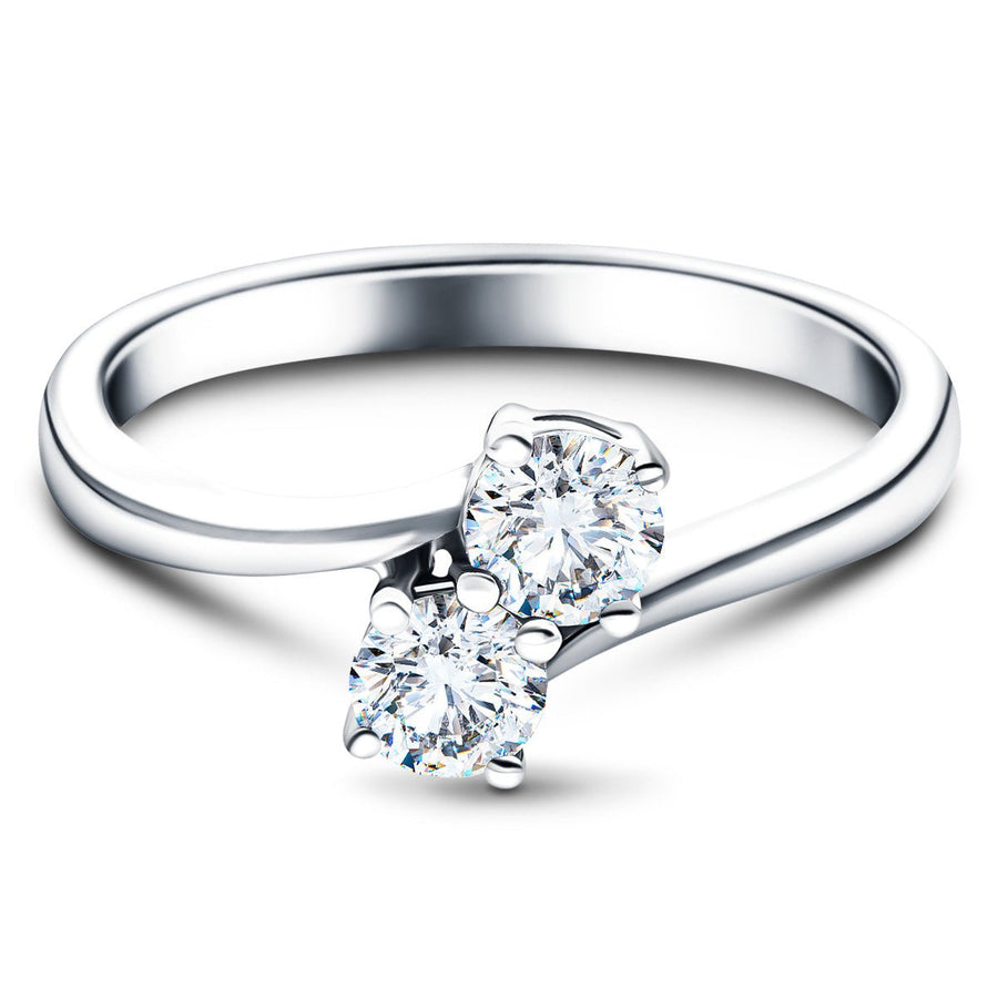 Milly Two Stone Lab Diamond Engagement Ring 1.00ct D/VVS in Platinum - After Diamonds