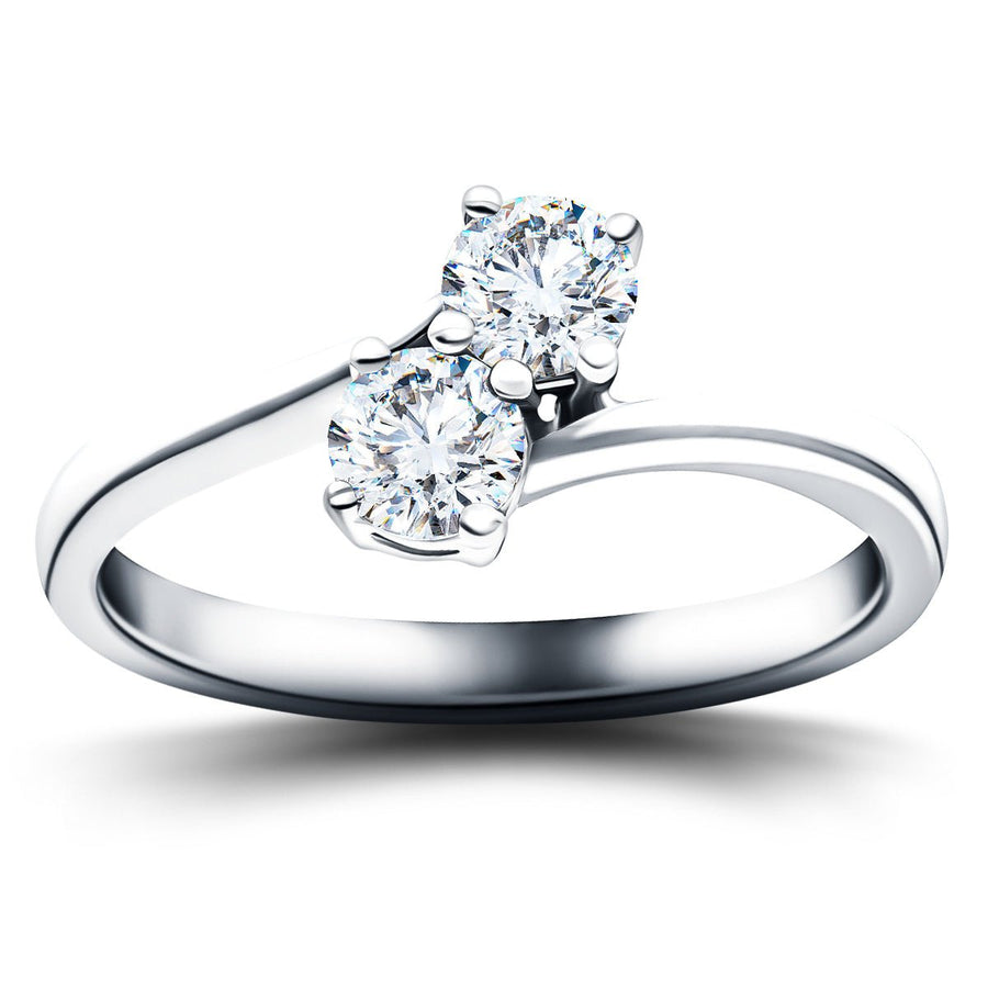 Milly Two Stone Lab Diamond Engagement Ring 1.00ct D/VVS in Platinum - After Diamonds