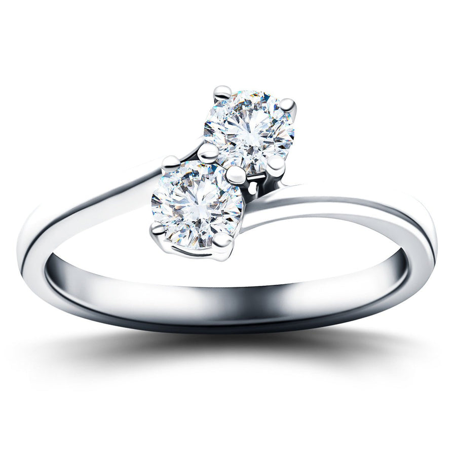 Milly Two Stone Lab Diamond Engagement Ring 2.00ct G/VS in Platinum - After Diamonds