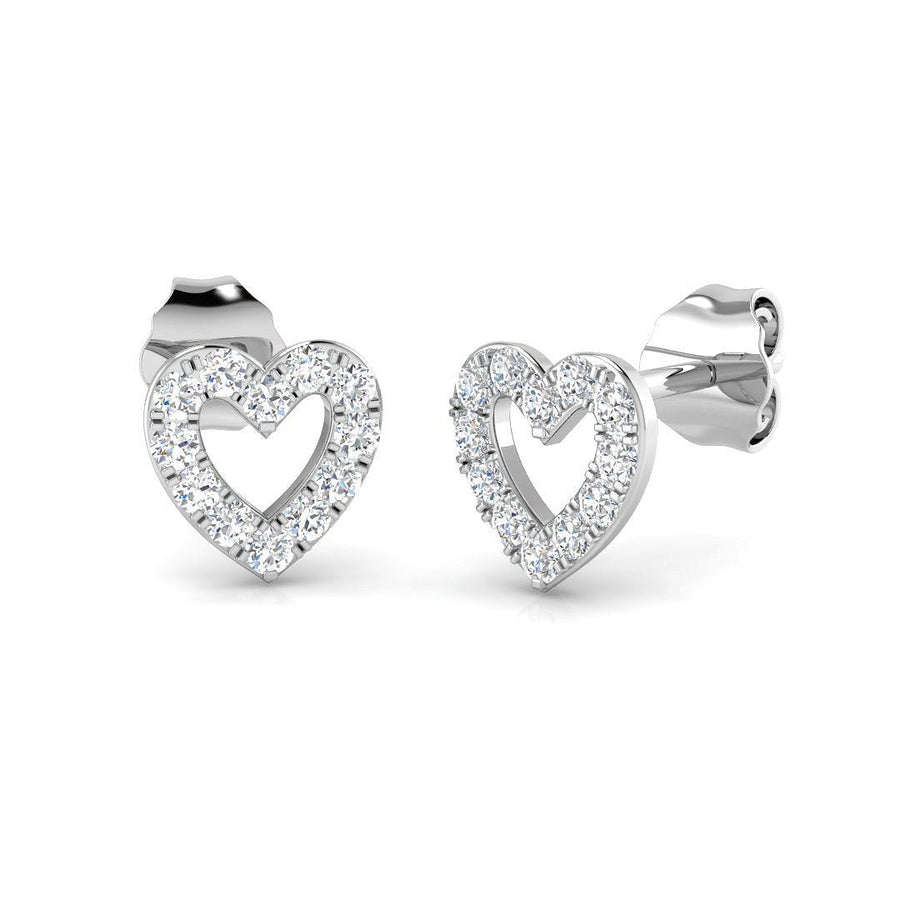 Open Heart Lab Diamond Earrings 0.25ct G/VS in 925 Silver - After Diamonds