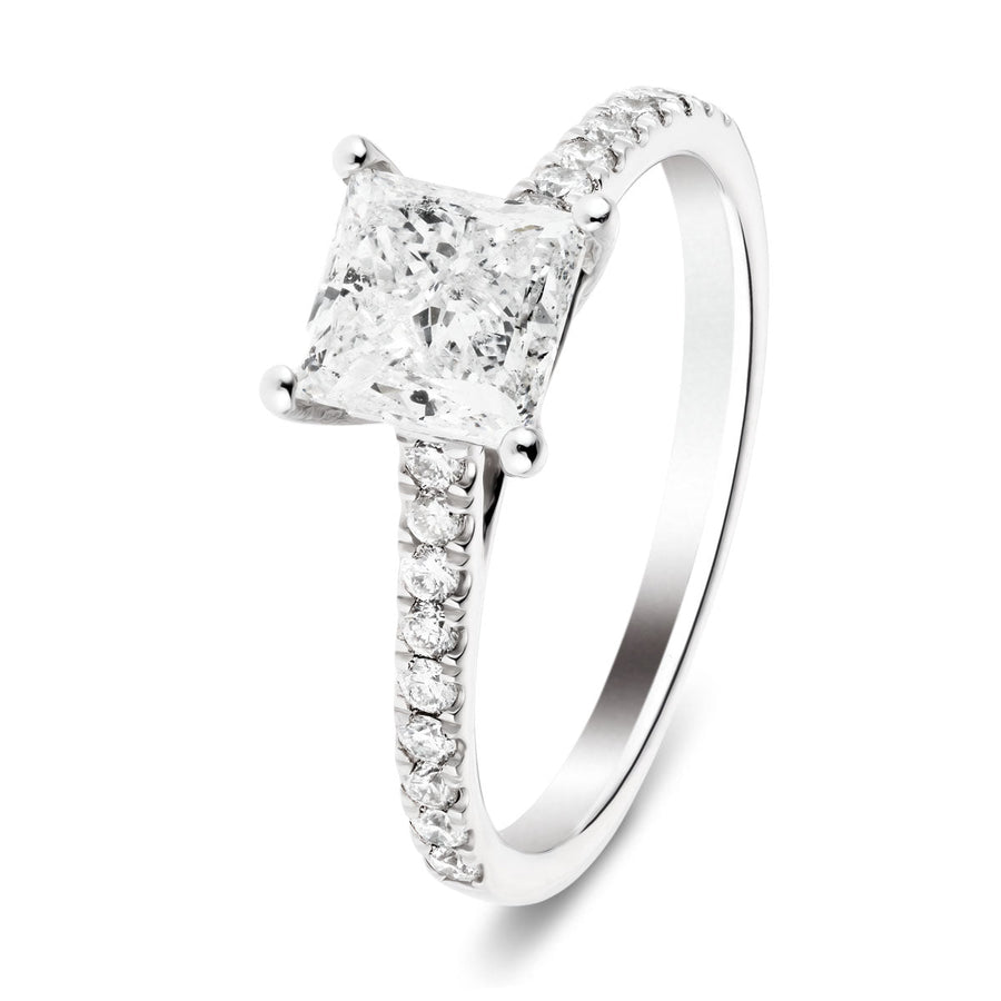 Sarah Lab Diamond Princess Engagement Ring 0.75ct G/VS 18k White Gold - After Diamonds