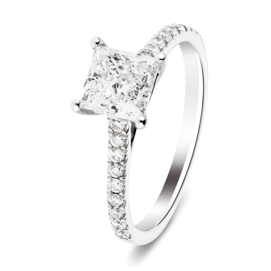 Sarah Lab Diamond Princess Engagement Ring 1.25ct D/VVS 18k White Gold - After Diamonds