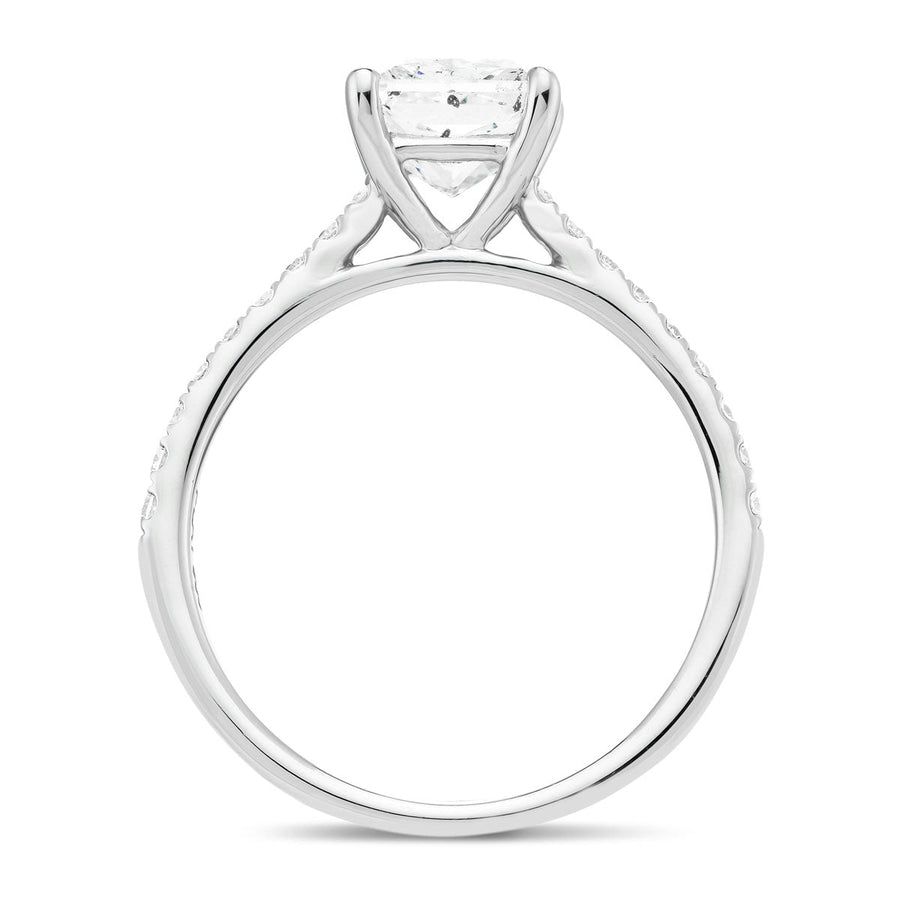 Sarah Lab Diamond Princess Engagement Ring 1.25ct D/VVS 18k White Gold - After Diamonds