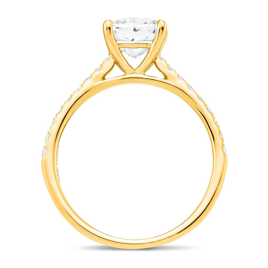 Sarah Lab Diamond Princess Engagement Ring 1.25ct D/VVS 18k Yellow Gold - After Diamonds