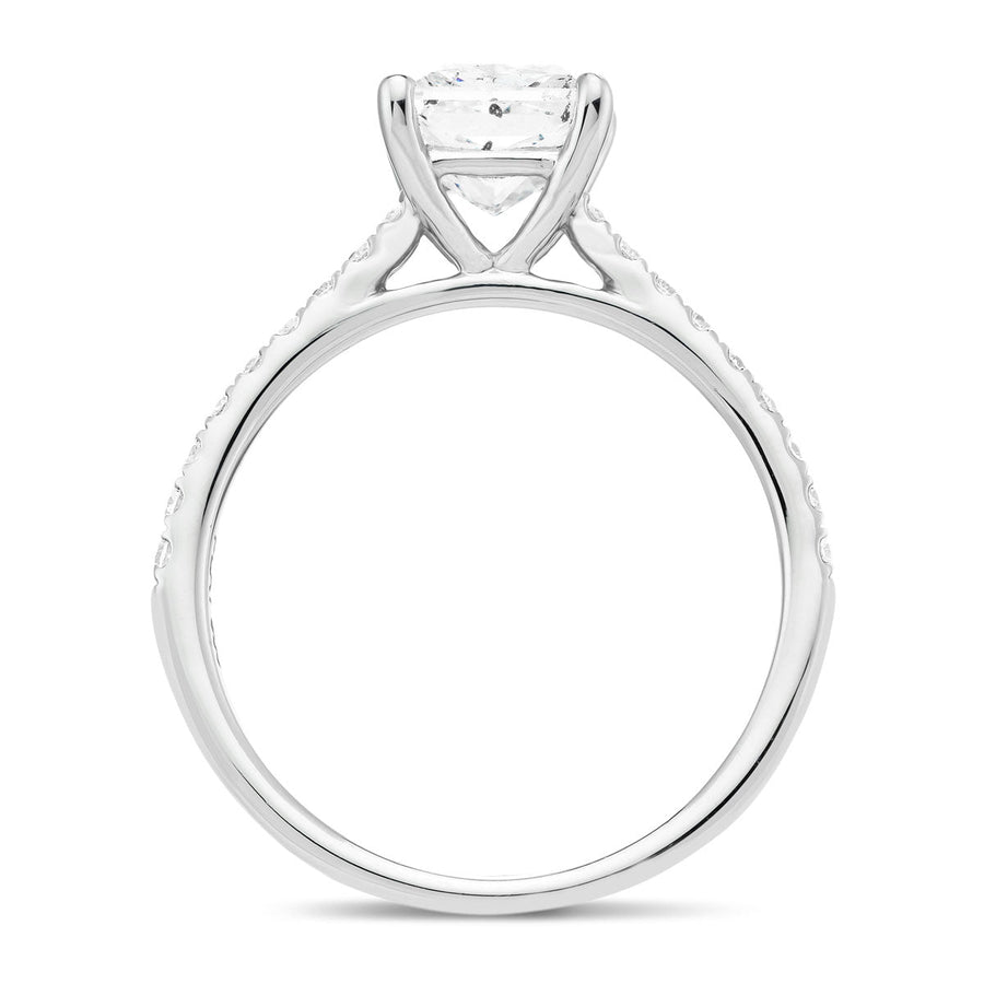 Sarah Lab Diamond Princess Engagement Ring 1.80ct G/VS 18k White Gold - After Diamonds
