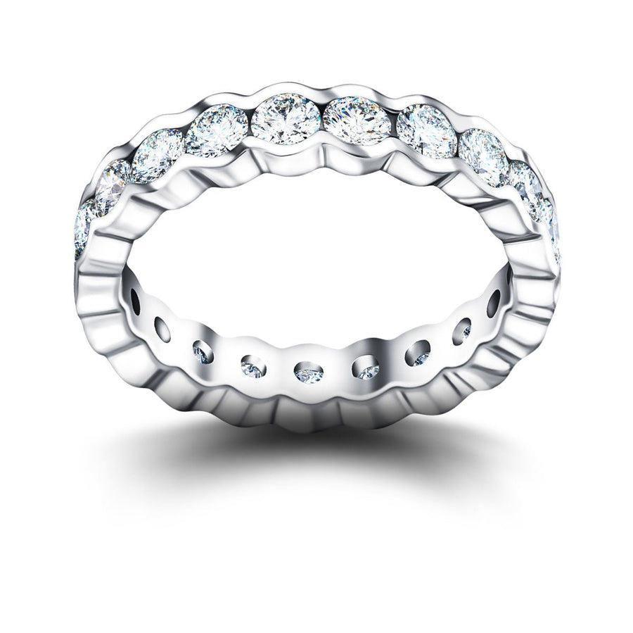 Semi Bezel 1.00ct Lab Diamond Full Eternity Ring G/VS in 9k White Gold - After Diamonds