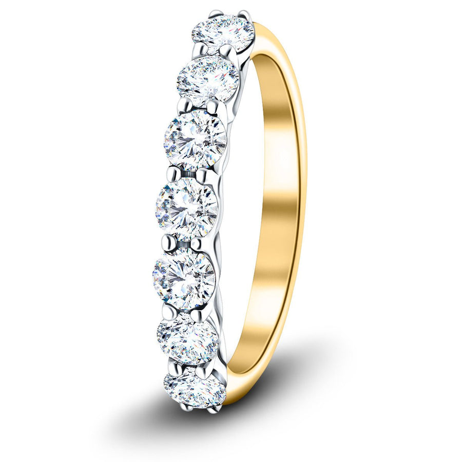 Seven Stone Lab Diamond Ring 0.50ct G/VS in 18k Yellow Gold - After Diamonds