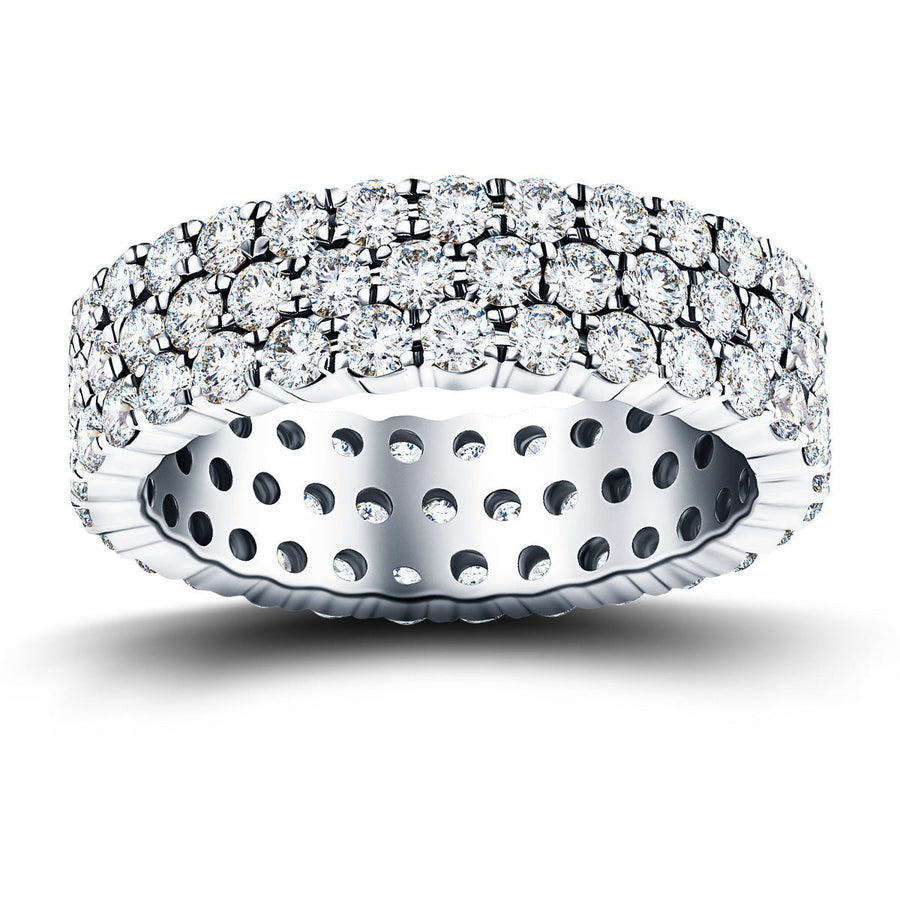 Three Row Lab Diamond Full Eternity Ring 3.00ct G/VS in 18k White Gold - After Diamonds